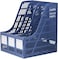 LAVISH Blue Desk Organizer   3-Slot Magazine Rack File Holder   Plastic Desktop Literature Sorter for Office, School &amp; Home Organization