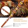 LAVISH 6 Pcs BBQ Skewers Set, Turkish Skewers with Wooden Handle, Stainless Steel Kebab Skewers, for Koobideh Kebab, Turkish Style BBQ