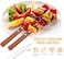 LAVISH 6 Pcs BBQ Skewers Set, Turkish Skewers with Wooden Handle, Stainless Steel Kebab Skewers, for Koobideh Kebab, Turkish Style BBQ
