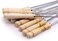 LAVISH BBQ Skewers, 40 cm Stainless Steel Kebab Skewer with Wooden Handle for Roasting Barbecue Grilling Camping Bonfire, 12 Pieces