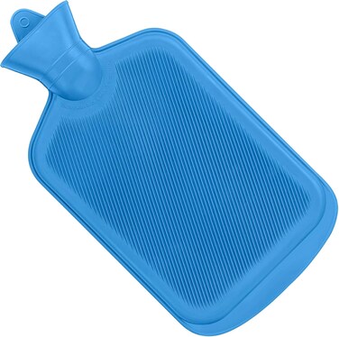 LAVISH Hot Water Bottle Blue Color&ndash; Durable Rubber Heat Therapy Bag for Pain Relief, Hot Compress &amp; Comfort