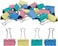 LAVISH 12 Pack Multicolor Binder Paper Clips Size 51mm Fold Clamp Clips, Office Clips