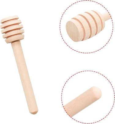 LAVISH Wooden Honey Dipper Sticks   Eco-Friendly Honey Drizzlers   Natural Wooden Honey Spoons, For Wedding Favors, Thanksgiving &amp; Christmas Party Supplies (10CM-1 PACK)