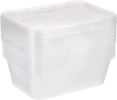 LAVISH BPA-Free Clear Rectangular Food Storage Containers [25 Pcs ,750ml] with Lids - Stackable &amp; Leak-proof, Microwave Safe