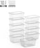 LAVISH BPA-Free Clear Rectangular Food Storage Containers [10 Pcs ,1000ml] with Lids - Stackable &amp; Leak-proof, Microwave Safe