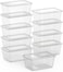 LAVISH BPA-Free Clear Rectangular Food Storage Containers [10 Pcs ,1000ml] with Lids - Stackable &amp; Leak-proof, Microwave Safe