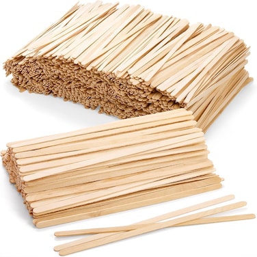 LAVISH 19CM Disposable Wooden Coffee Stirrers, 100 Count Sticks for Beverage Mixer Tea, Hot Chocolate and Craft Projects