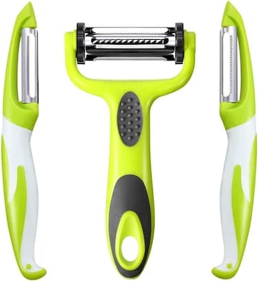 LAVISH  Peeler,Kitchen Vegetable Peeler Set, 3 in 1 and PP Plastic Stainless Steel Peelers, with Ergonomic Non-Slip Handle &amp; Sharp Blade, Good Durable (3PCS)