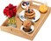 LAVISH 1-PACK Bamboo Serving Tray with Handles Rectangular Wooden Breakfast Wooden Tray For Breakfast, Food, Kitchen, Outdoors Medium