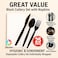 LAVISH 25-Pack Disposable Black Cutlery Set with Napkin &ndash; Individually Wrapped Fork Spoon Knife Combo for Travel, Camping, Events, Takeaway &amp; Parties