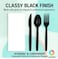 LAVISH 25-Pack Disposable Black Cutlery Set with Napkin &ndash; Individually Wrapped Fork Spoon Knife Combo for Travel, Camping, Events, Takeaway &amp; Parties