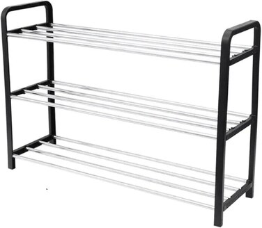 LAVISH   3-Tier Metal Shoe Rack Organizer   Sturdy Storage Shelf for Shoes, Slippers &amp; Heels   Lightweight, Compact &amp; Space-Saving Shoe Stand for Entryway, Closet, Hallway &amp; Bedroom