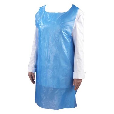 LAVISH Thickened Disposable Plastic Blue Aprons 100 Pcs &ndash; Waterproof and Oil-Resistant, PE Plastic Perfect For Cooking, BBQ, Catering, Art Project- Kitchen &amp; Restaurant Supplies