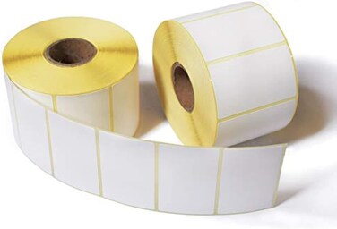 Barcode Label Stickers 3.0" &times; 2.0" (80 &times; 50 mm) Thermal Transfer Label Rolls (2 Rolls), Self Adhesive Sticky Labels