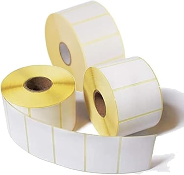 Thermal Transfer Barcode Label Stickers 3.0" &times; 2.0" (80 &times; 50 mm)&ndash; Self Adhesive Label Rolls, Pack of 3