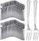 LAVISH Mini Disposable Silver Forks For Desserts - Pack Of 100 Dessert Forks &ndash; Size: 4 Inch - Real Flatware Look - BPA Free - Food Safe