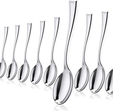 LAVISH Mini Disposable Silver Spoons For Desserts - Pack Of 100 Dessert Spoons &ndash; Size: 4 Inch - Real Flatware Look - BPA Free - Food Safe