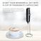 Powerful Handheld Milk Frother with Stand &ndash; White Mini Electric Foam Maker &amp; Drink Mixer for Coffee, Cappuccino, Latte, Matcha &amp; Hot Chocolate
