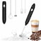 Rechargeable Milk Frother Black Handheld Foam Maker Stainless Whisk for Coffee Latte Cappuccino Mixer