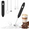 Rechargeable Milk Frother Handheld Foam Maker Stainless Whisk for Coffee Latte Cappuccino Mixer Random Color