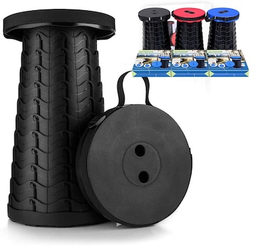 Outdoor Camping Stool Portable Foldable Telescopic Stool Fishing Stool Random Color Heavy Duty Lightweight Collapsible Seat for Hiking Travel BBQ