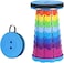 Round Rainbow Folding Stool - Portable Camping Stool   Lightweight Collapsible for Outdoor, Picnic, Beach, Travel, Hiking - Durable &amp; Compact Design