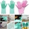 Silicone Dishwashing Gloves Magic Cleaning Gloves Reusable Scrubber Gloves for Kitchen Car Bathroom and Pet Grooming Multicolor 1 Pair
