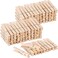 Wooden Bamboo Clothespins 60 Pcs Heavy Duty Clothes Pins Strong Grip Multipurpose Laundry Clips for Clothesline Air Drying Crafts Kitchen and Home Organization