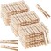 Wooden Bamboo Clothespins 80 Pcs Heavy Duty Clothes Pins Strong Grip Multipurpose Laundry Clips for Clothesline Air Drying Crafts Kitchen and Home Organization