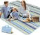 LAVISH Foldable Waterproof Beach Picnic Blanket 145 x 180 cm   Portable Outdoor Camping &amp; Travel Mat for Family Picnic &amp; Hiking   Blue   Pack of 2