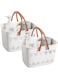 Lomeshow Portable shower Tote, Plastic Storage Caddy Basket with Handle for Dorm, Bathroom, Garden, Cleaning Supplies, 2PC (White)