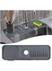 HOUSLET Kitchen Splash Guard for Sink,Silicone Sink Faucet Mat Splash Guard,Faucet Absorbent Sink Protectors Mat (Grey, 45 * 14cm)