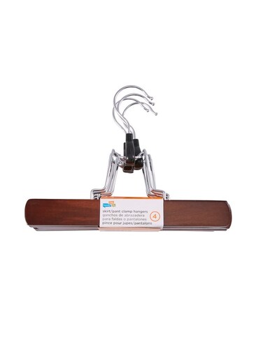 Can Do 4-Piece Clamp Hanger Set Brown/Silver/Black Standard