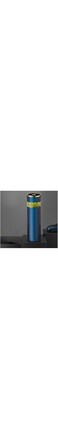 350ml Leak Proof Insulated Infuser Water Bottle with Temperature Display and Tea Strainer Loose Leaf Green Tea Fruit Infused Detox Water Brewer Flask (NAVY BLUE)