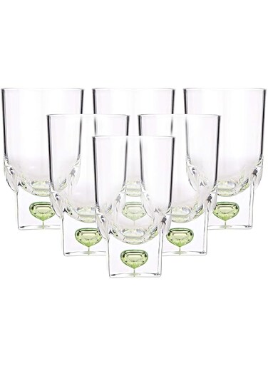 Taliona Cube Hb Tumbler Green Base Set Of 6 Pieces - 23 Cl, Acrylic Material