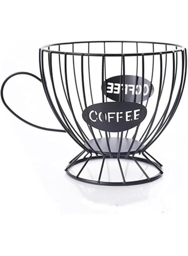 Coffee Pod Holders for Counter&iuml;&frac14;&OElig;K Cup Holders for Counter&iuml;&frac14;&OElig;Coffee Pods Storage Organizer&iuml;&frac14;&OElig;Large Capacity Black Wire K Cup Storage- Modern Coffee Basket Decor for Kitchen Countertop