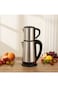 Stainless Steel Turkish Tea Kettle Set, 1L teapot + 2.3L electric base, ideal for rich, warm brews.