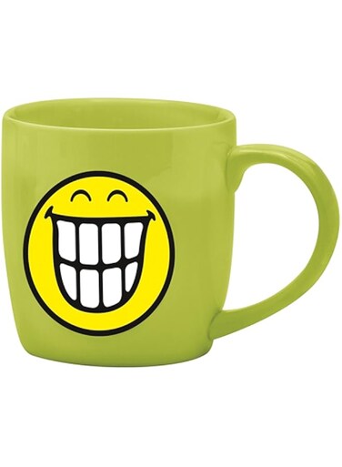 Zak Designs Smiley Porcelain Coffee Cup 20 Cl Green