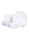 Shallow 12-Piece Porcelain Dinnerware Set &ndash; Elegant Ceramic Crockery for 4   Includes 26.8 cm Dinner Plates, 20 cm Side Plates, and 15 cm Bowls, White