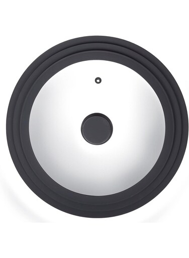 Dexas FlexLid Universal Pan Lid Made from Tempered Glass and Silicone, Fits 12.5 Inch Pots