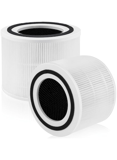 Core 300 Replacement Filter for LEVOIT Core 300 and Core 300s Air Purifier, 3-in-1 True HEPA Filter with Activated Carbon Pre-Filter, Compare to Part No. Core 300-RF, 2 Pack, White