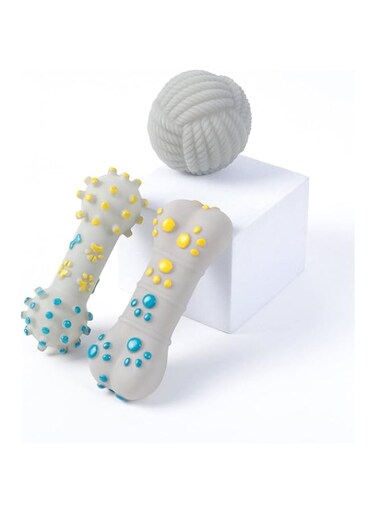 Chewable Dog toys, 3 (molar stick, bone, ball) Bite resistant, Teeth Cleaning, Enjoyable and Durable Toys for your dog