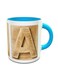 Alphabet A Design 222 Coffee Mug Blue/Beige/White