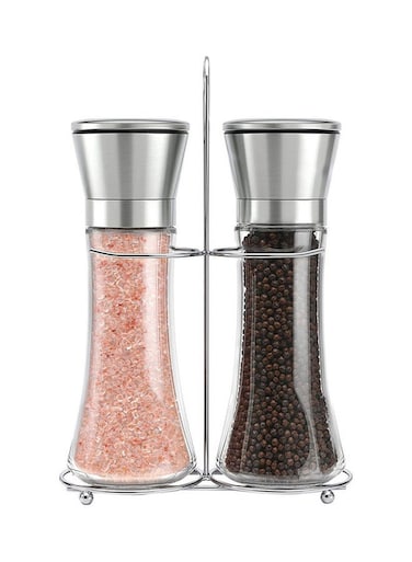 Manual Seasoning Salt And Pepper Grinder Clear/Silver