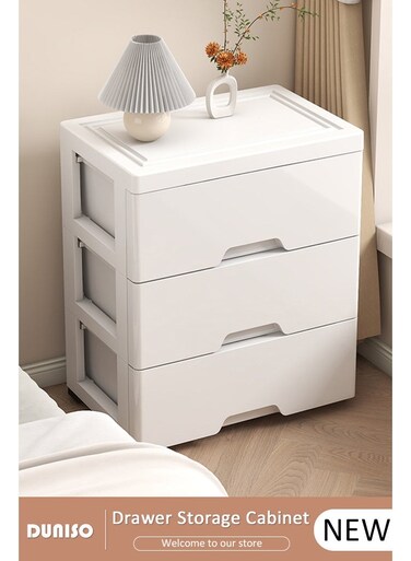 3-Layer Storage Cabinet with Wheels&iuml;&frac14;&OElig;Small Cabinet Environmental Space Saving Dresser Storage Tower,Multifunctional Drawer Plastic Wardrobe&iuml;&frac14;&OElig;Storage Drawer Units for Toys&iuml;&frac14;&OElig;Snacks&iuml;&frac14;&OElig;Books White