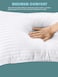 MAXQON Set of 2-Bed Pillow Striped White Hotel Standard Extra Soft Microfiber Anti Allergic&amp;Anti-bacterial,  Size(50x70CM)