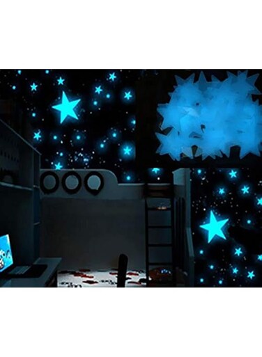 100pcs Luminous blue star Wall stickers for livingroom glow in the dark festival home decoration
