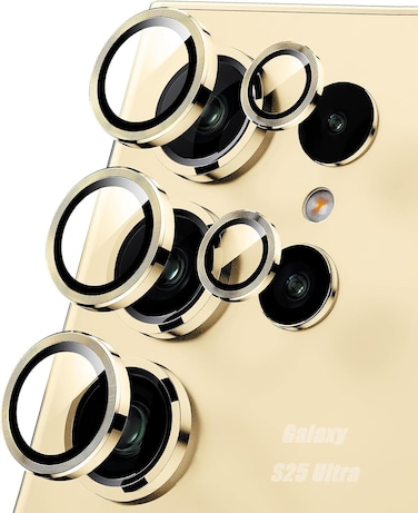 Camera Protection for Samsung Galaxy S25 Ultra, 9H Tempered Glass Lens Protection, Individual Ultra HD Scratch-Resistant Camera Protective Film for Samsung Galaxy S25 Ultra (Gold)