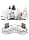 Sulfar 2Pcs Corner Shower Shelves,Self Adhesive No Drilling Wall Mounted Shower Storage Shelf Organizer For Your Bathroom, Kitchen And Toilet,Iron Art,Black