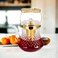 1500ml Glass Teapot with Golden Lid &amp; Handle, Heat Resistant Tea Kettle for Serving Tea
